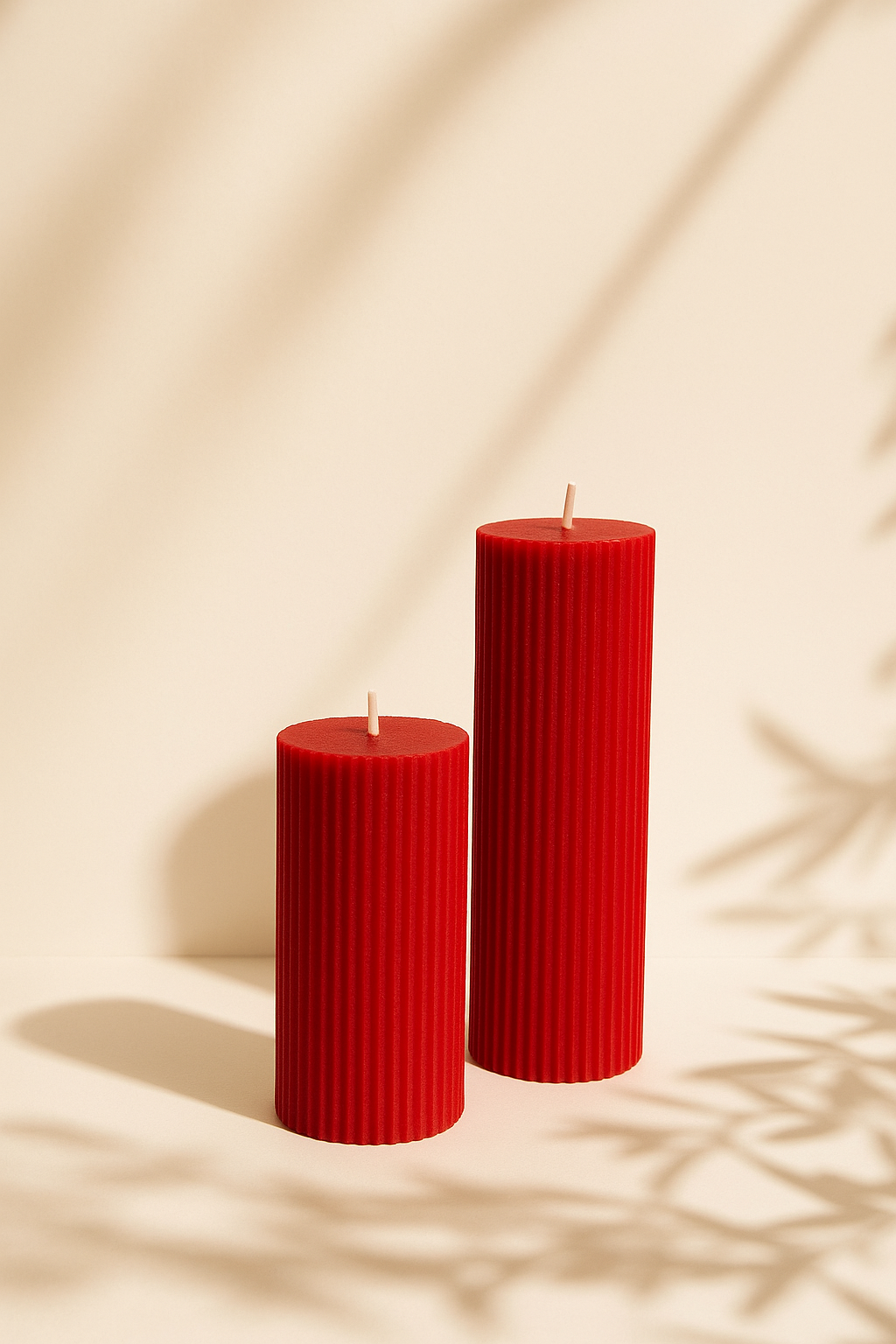 Ribbed Pillar Candle