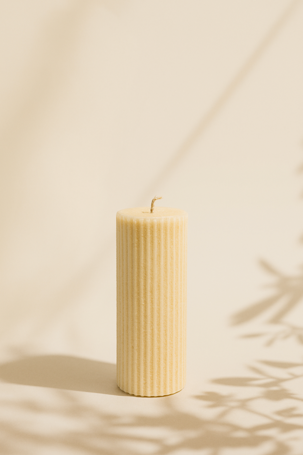 Ribbed Pillar Candle