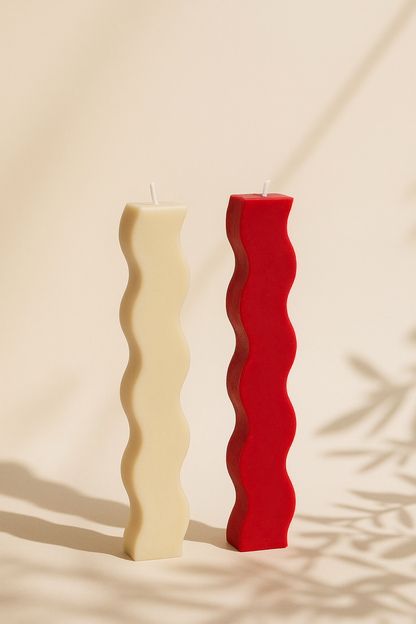 Wavy & Geometric Pillar Candle