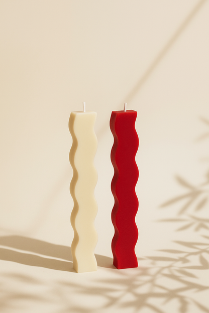 Wavy & Geometric Pillar Candle