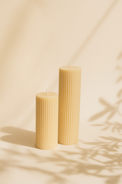 Ribbed Pillar Candle