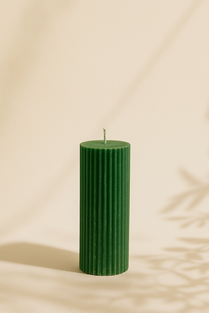 Ribbed Pillar Candle